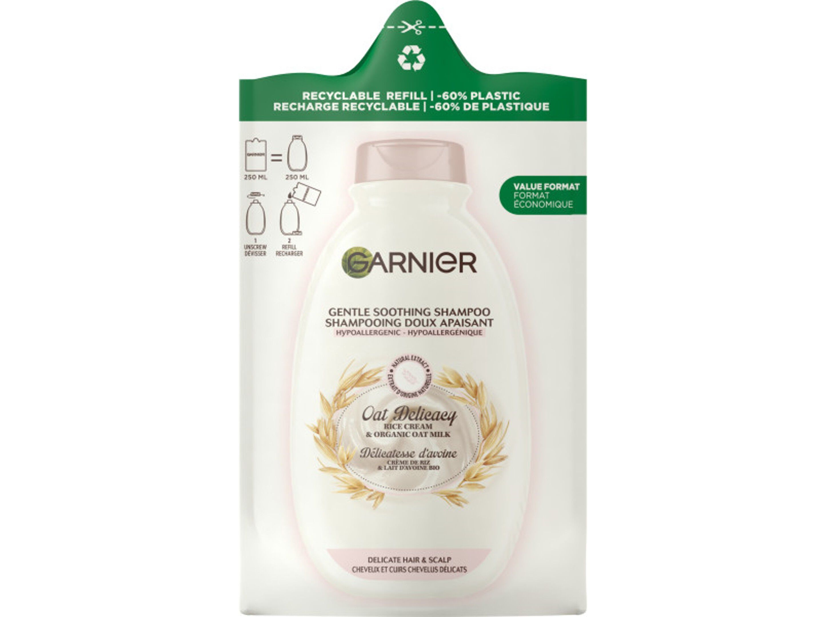 CHAMP&Ocirc; REFILL ULTRA SUAVE DELICADEZA DE AVEIA 250ML image number 0