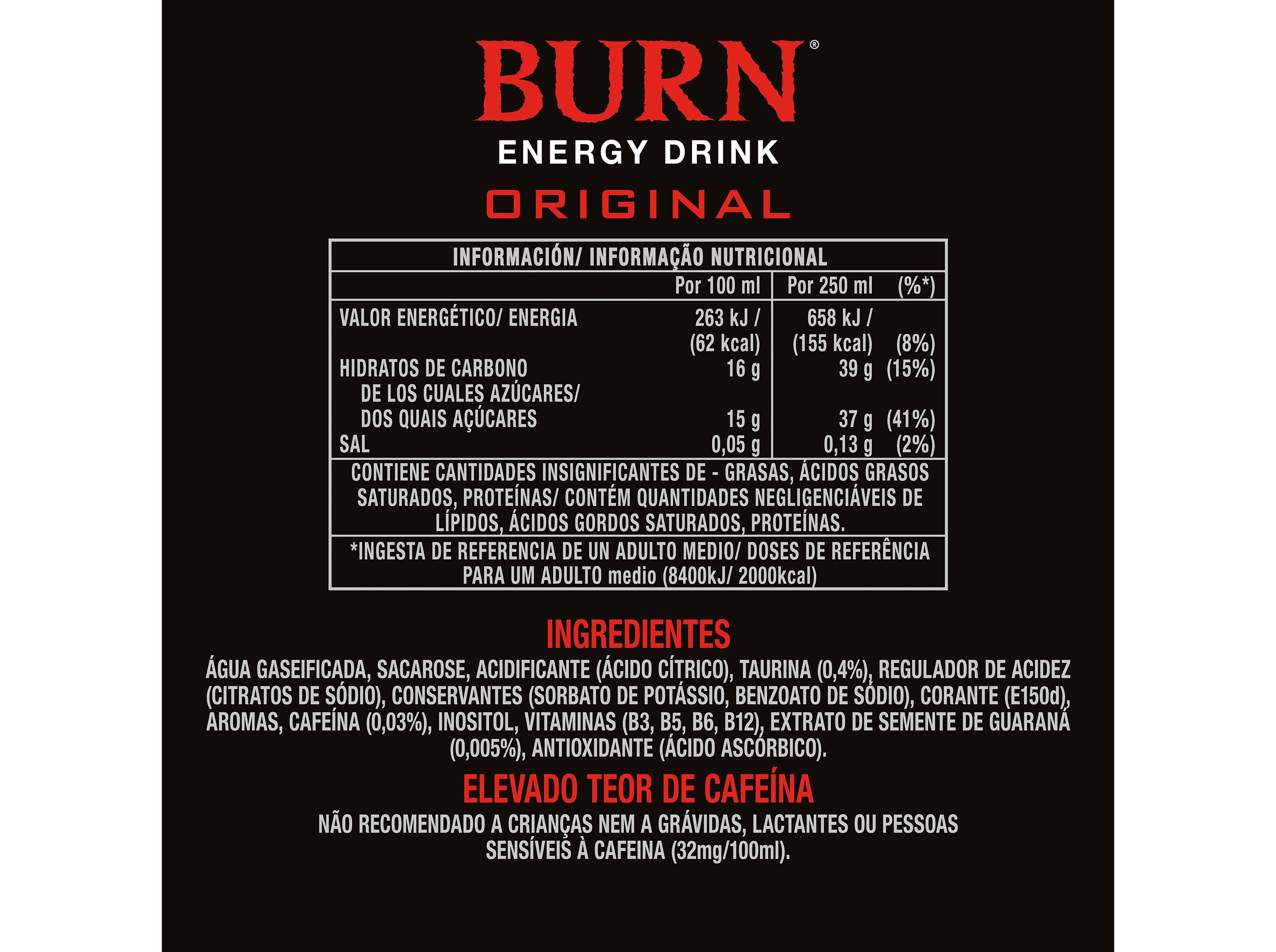 BEBIDA ENERGETICA BURN LATA 0.25L (SDR) image number 1