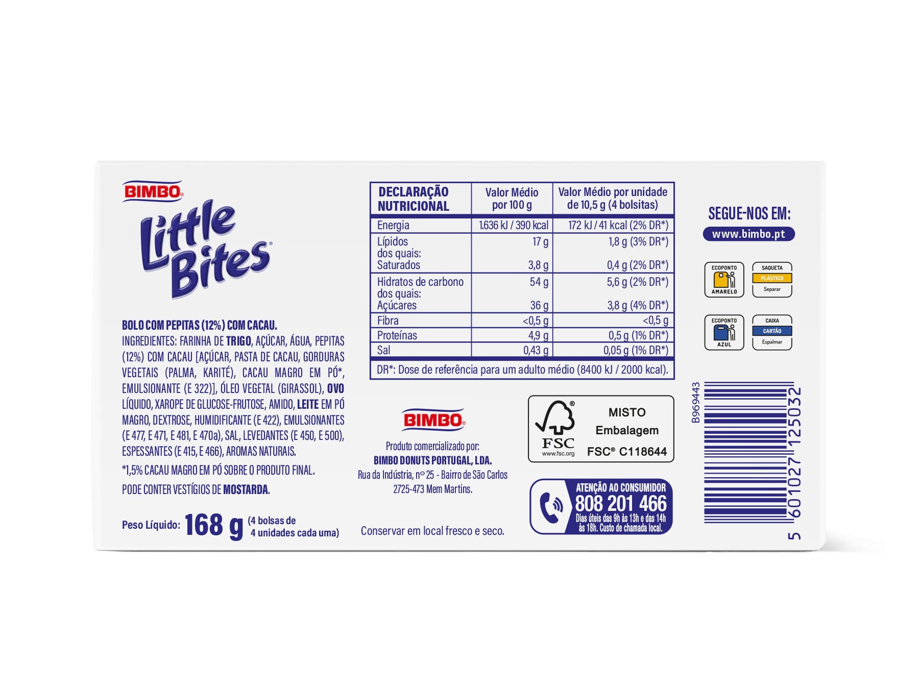 BOLO BIMBO LITTLE BITES 168G image number 1