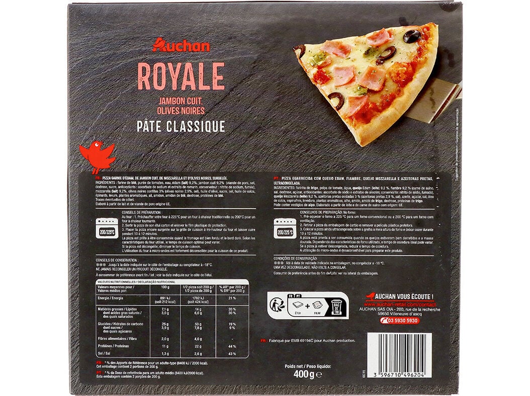 PIZZA AUCHAN MASSA CL&Aacute;SSICA ROYALE 400G image number 1