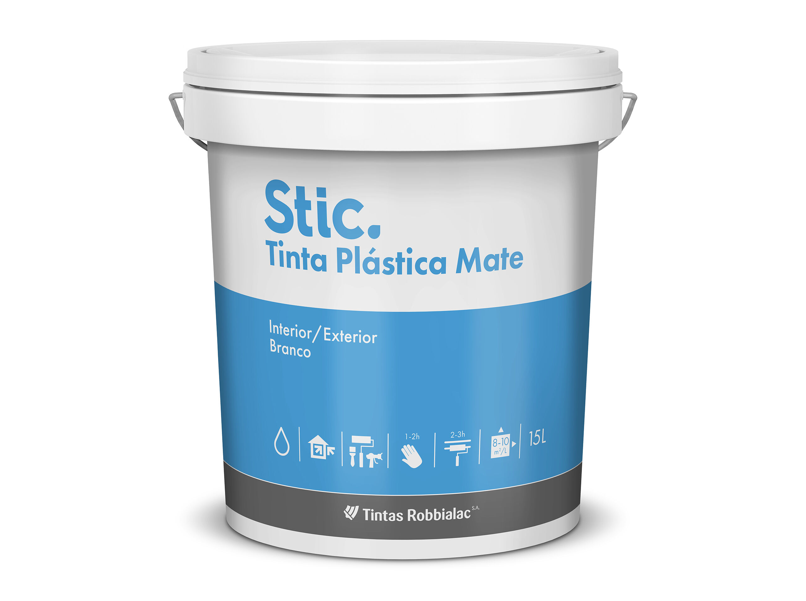 TINTA PL&Aacute;STICA MATE STIC ROBBIALAC BRANCO INT/EXT 15L