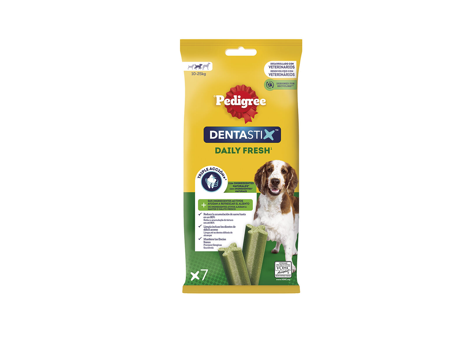 SNACKS PARA C&Atilde;O DENTASTIX PEDIGREE FRESH RA&Ccedil;A M&Eacute;DIA 180G 7 UNIDADES
