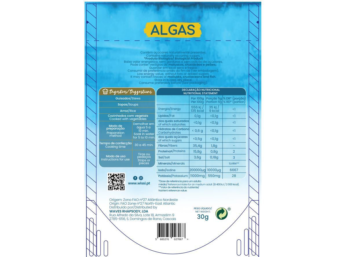 ALGAS WISSI KOMBU BIO 30G image number 1
