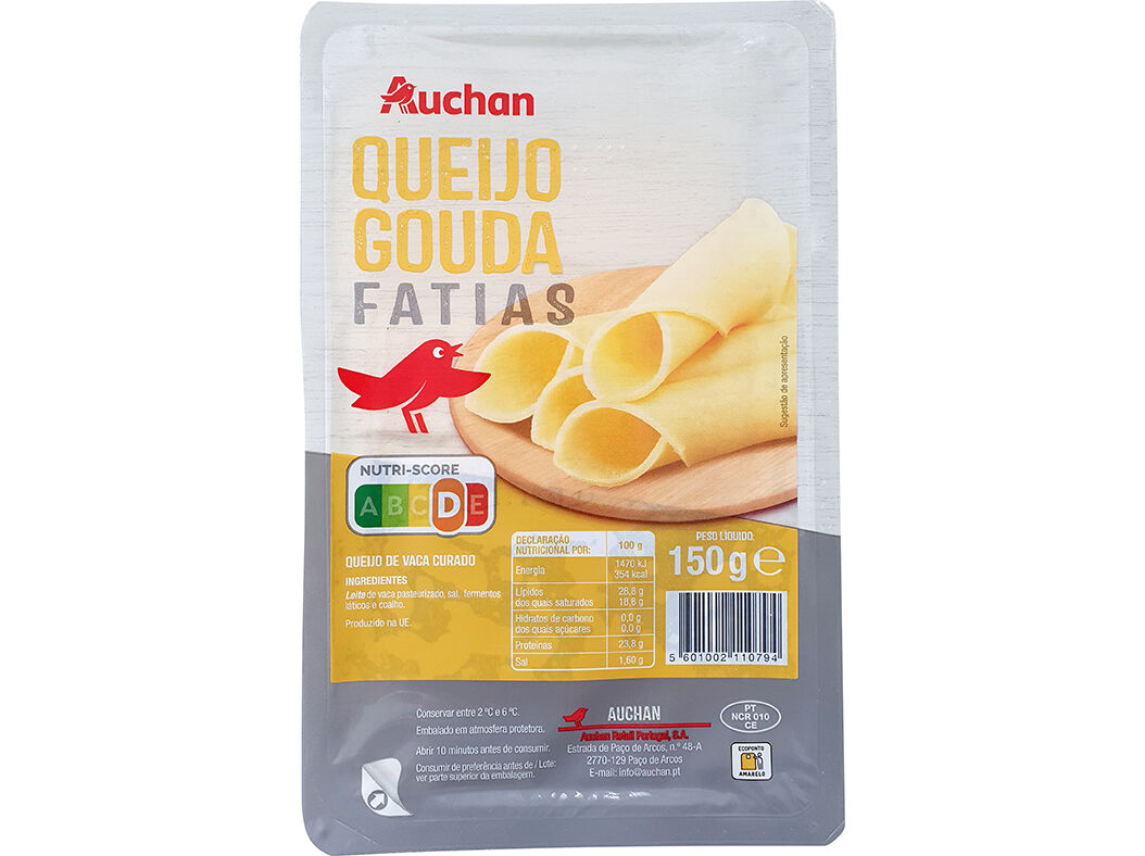 QUEIJO GOUDA AUCHAN FATIAS 150 G