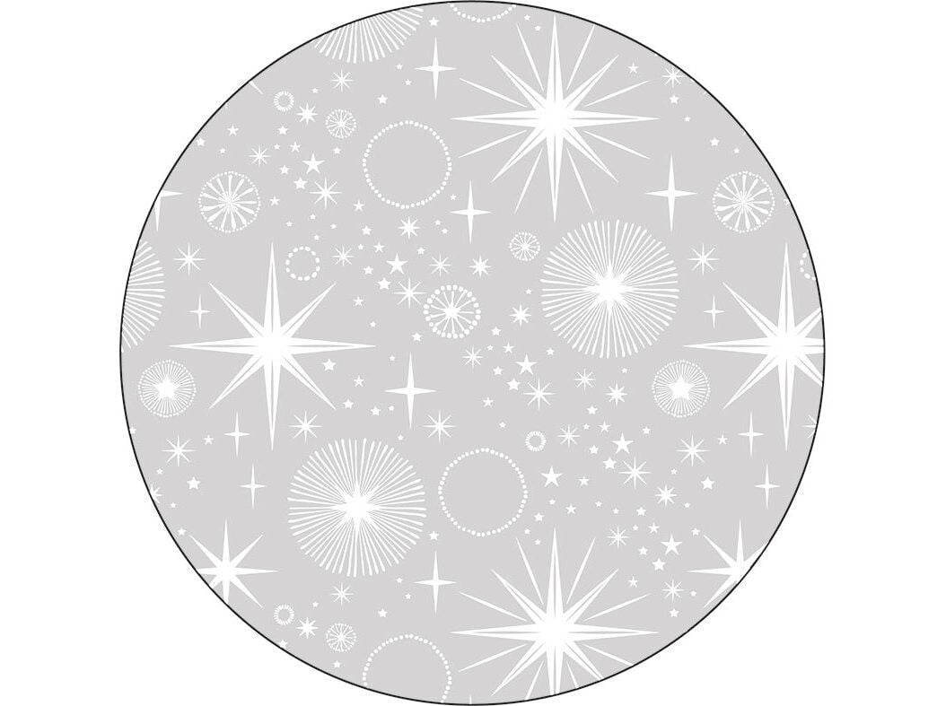 PRATO CART&Atilde;O ACTUEL PRATEADO STARS 28CM PACK 10 UNIDADES