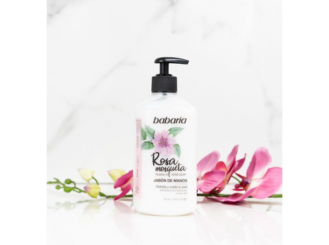 SABONETE LIQUIDO DE M&Atilde;OS ROSA MOSQUETA BABARIA 500 ML. image number 1