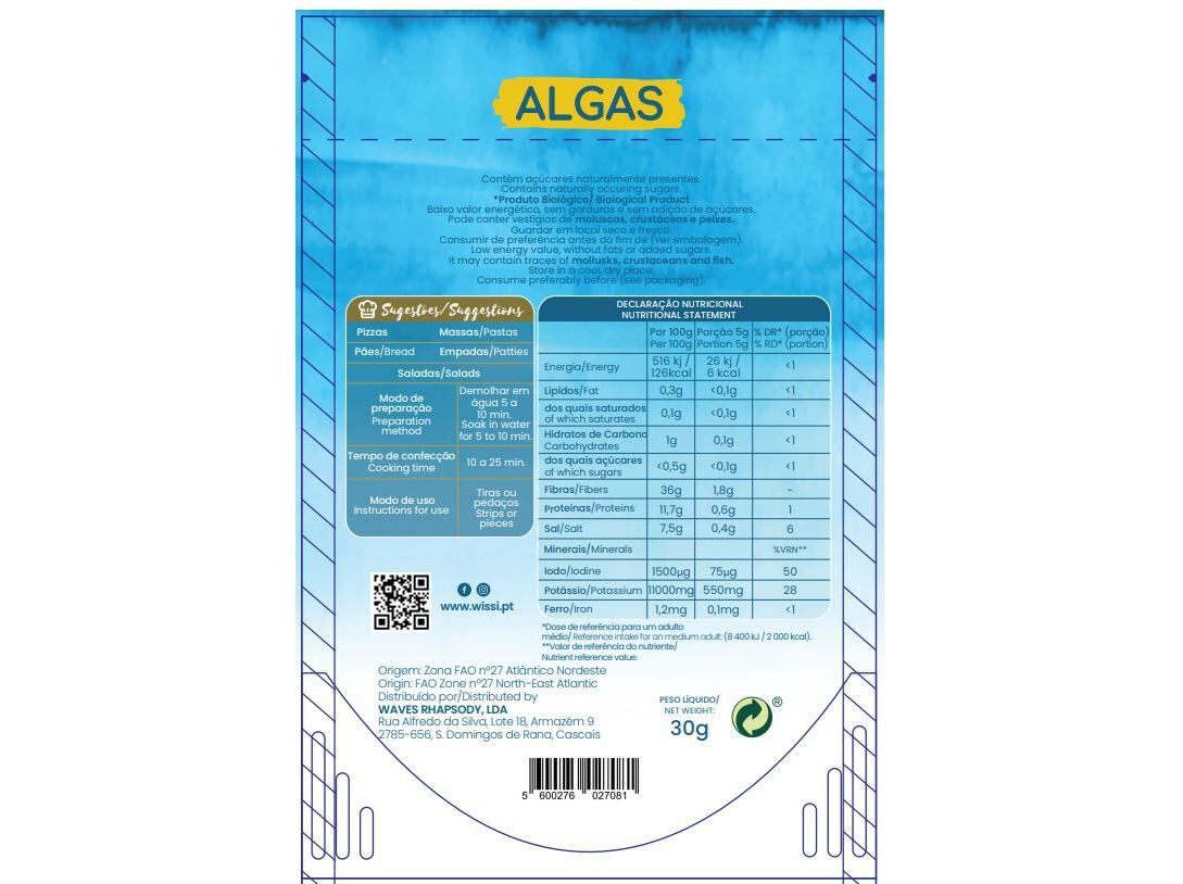 ALGAS WISSI ESPARGUETE DO MAR BIO 30G image number 1