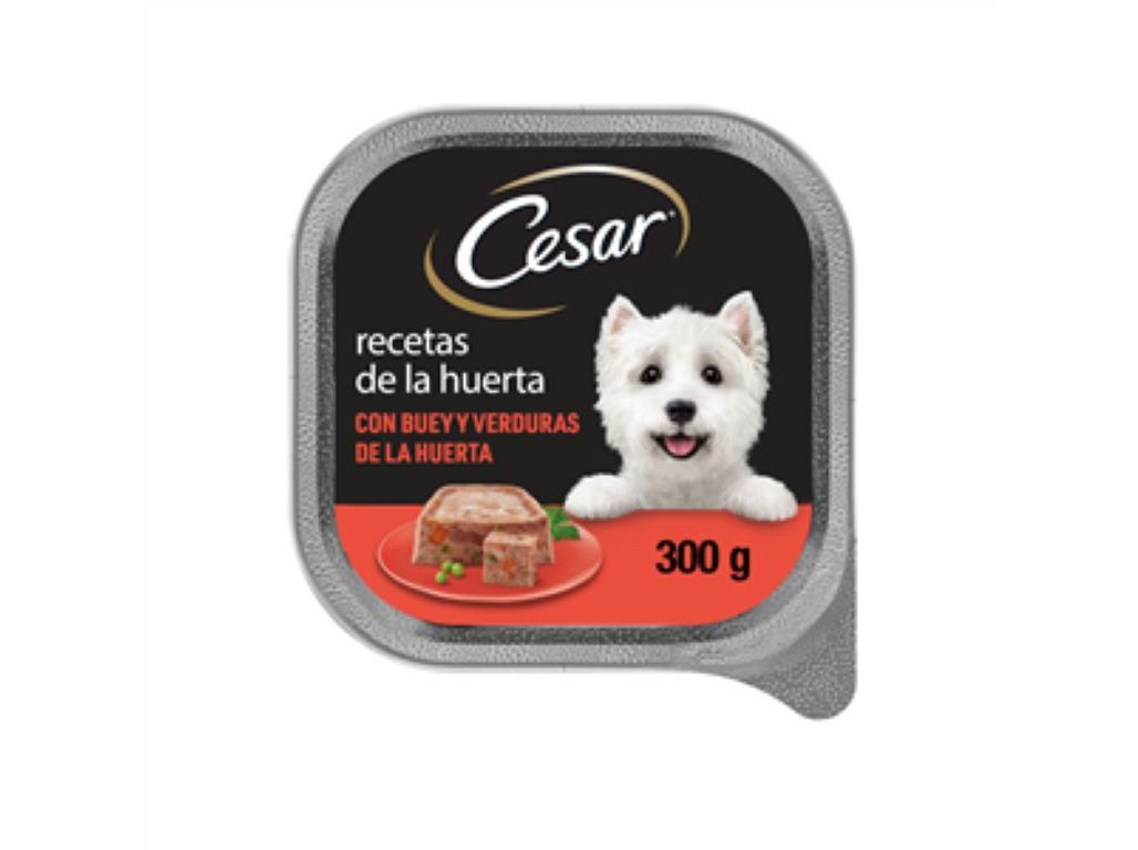 COMIDA H&Uacute;MIDA C&Atilde;O CESAR TERRINA VACA 300G image number 0