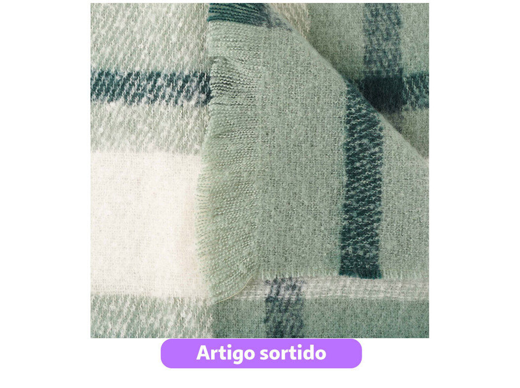 MANTA MOHAIR ACTUEL XADREZ VERDE 125X150CM MODELOS SORTIDOS image number 2