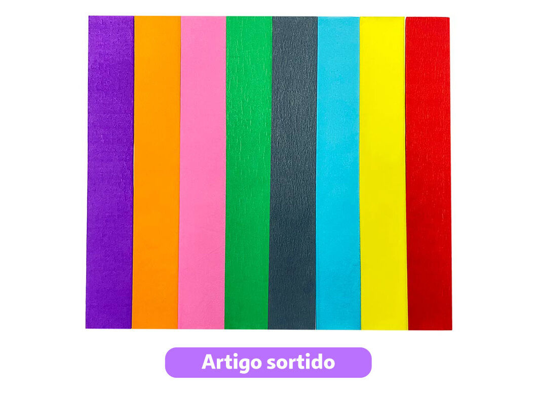CONJUNTO DE PAPEL CREPE AUCHAN 8 PE&Ccedil;AS CORES SORTIDAS image number 1
