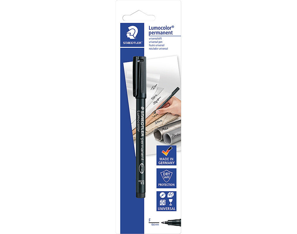 MARCADOR PERMANENTE STAEDTLER LUMOCOLOR FINO PRETO image number 0
