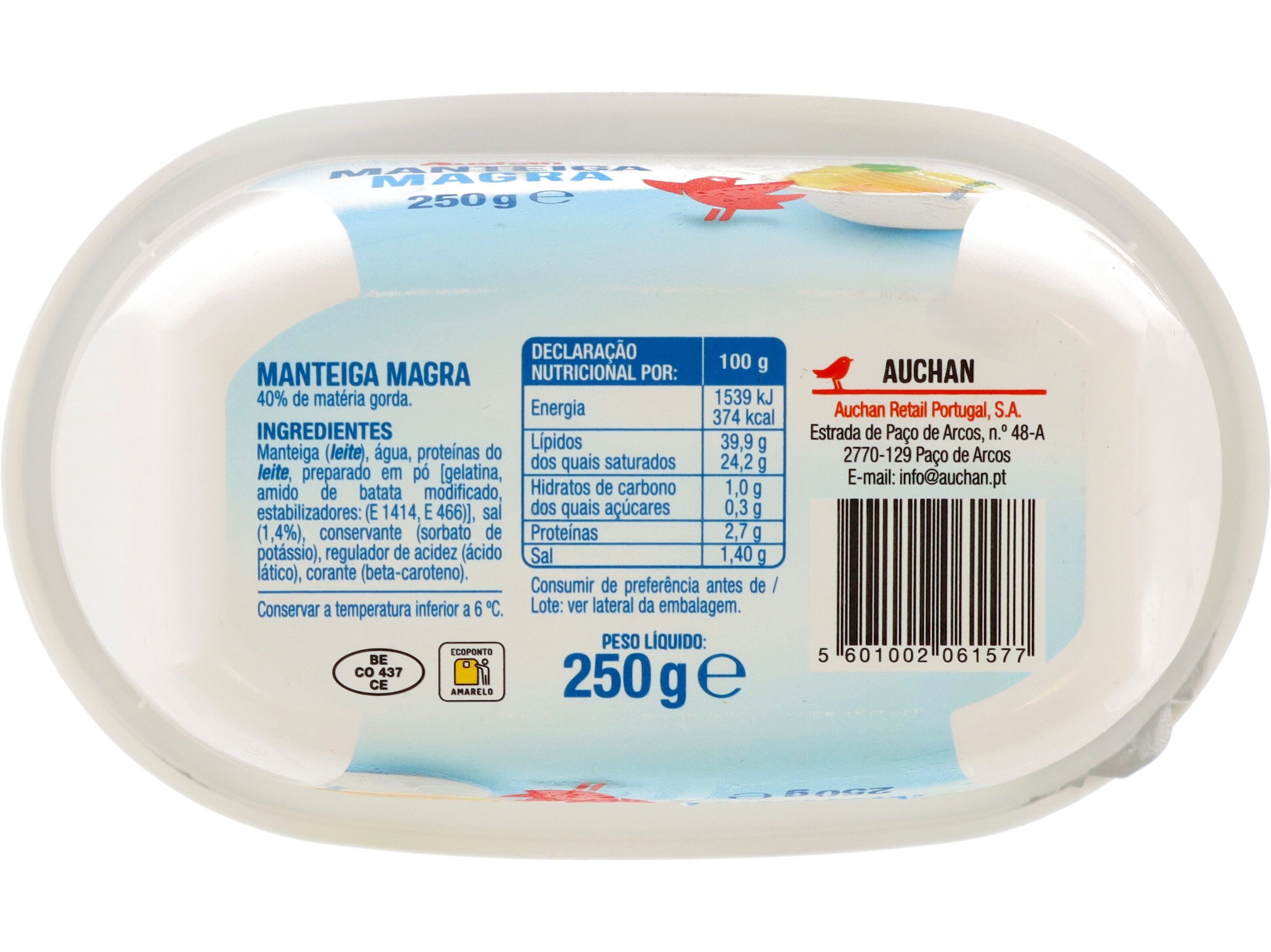 MANTEIGA MAGRA AUCHAN -50% DE GORDURAS 250G image number 1