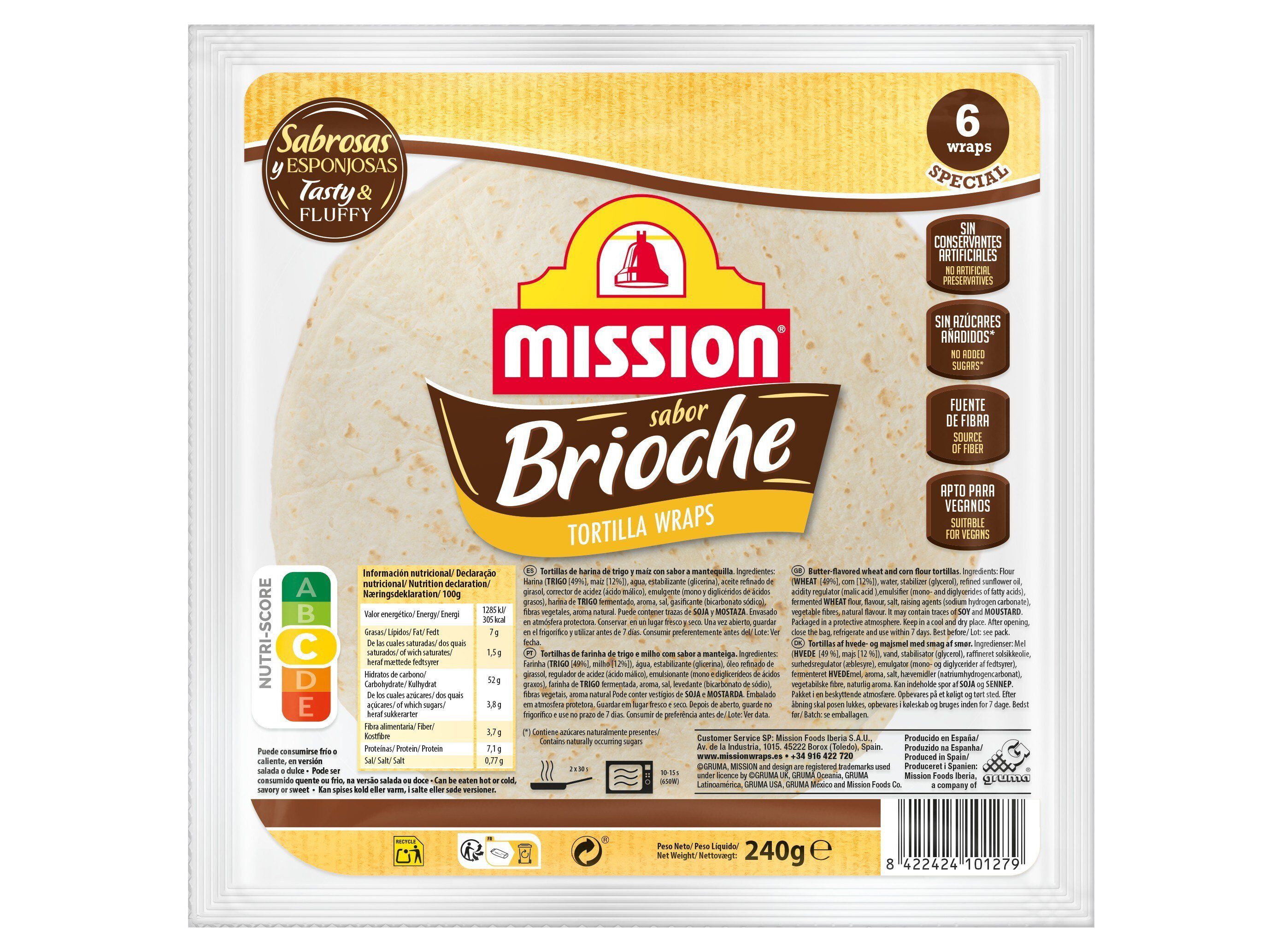 TORTILHA MISSION TRIGO BRIOCHE 240G image number 1