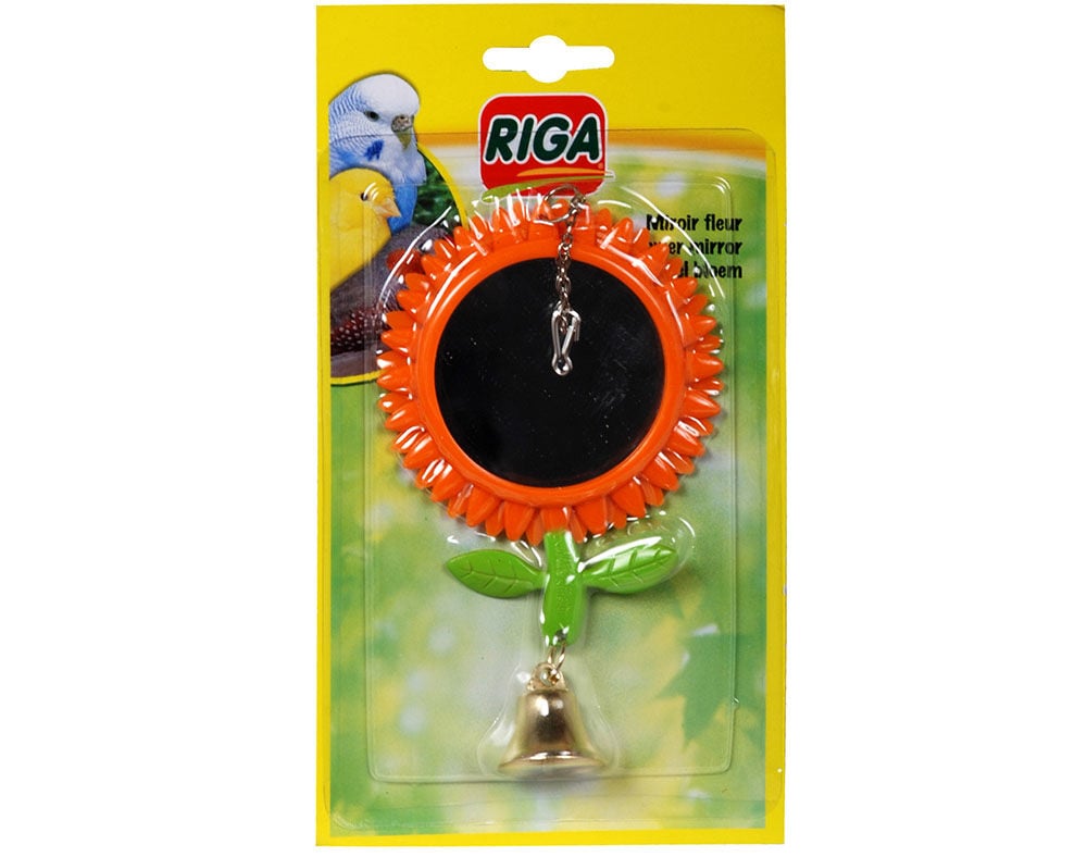 ESPELHO RIGA PARA P&Aacute;SSAROS FLOR COM SINO