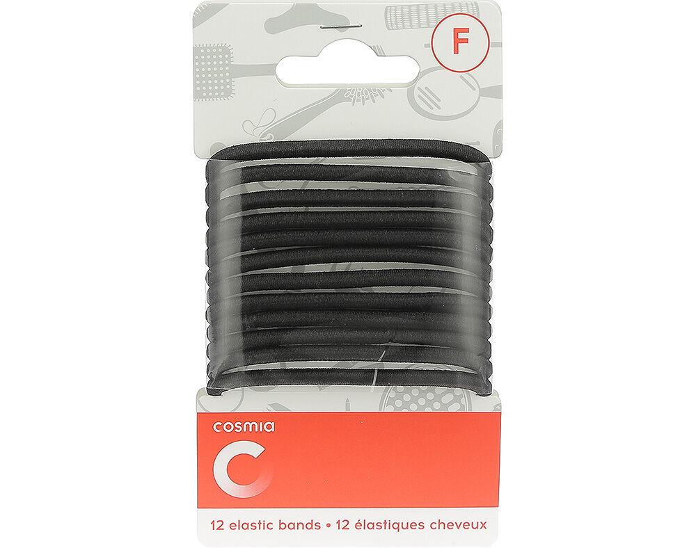 EL&Aacute;STICO COSMIA CABELO M&Eacute;DIO PRETO 12UN