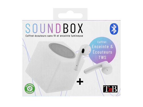 BUNDLE SOUND BOX TNB TWS + COLUNA BT LED BRANCO