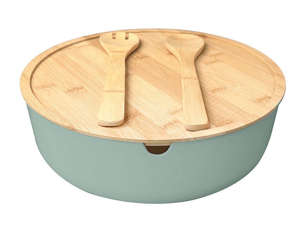 SALADEIRA COM TALHERES ACTUEL+T&Aacute;BUA CORTE VERDE BAMBOO image number 0