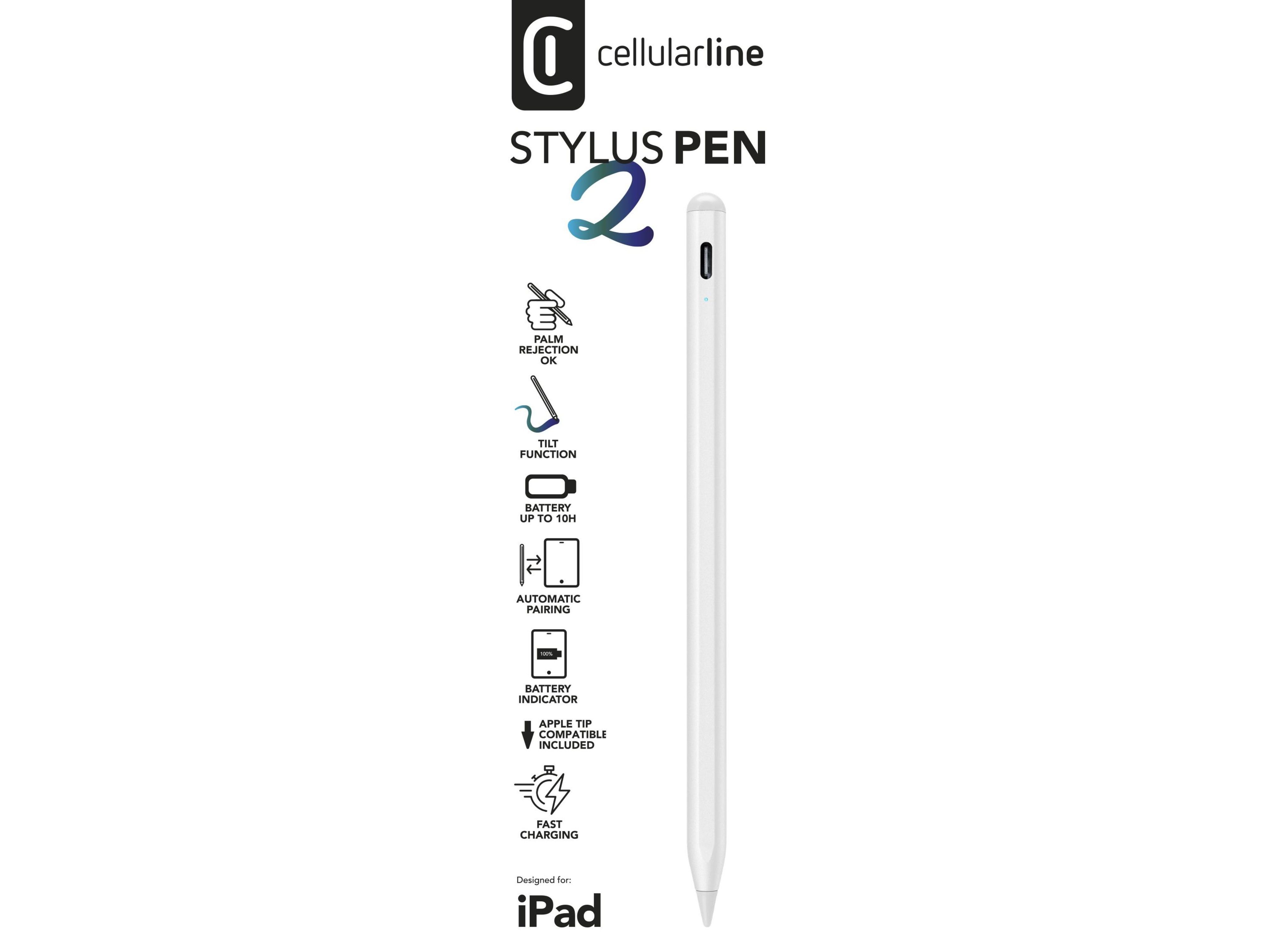PEN PARA IPAD CELLULARLINE STYLUS PEN 2 BRANCO image number 1