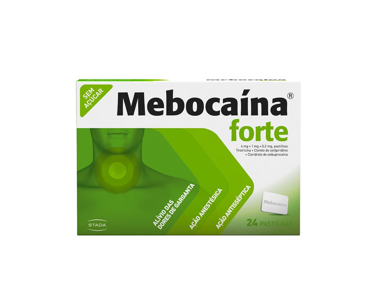 PASTILHAS MEBOCAINA FORTE 4MG + 1MG + 0.2MG 24UN