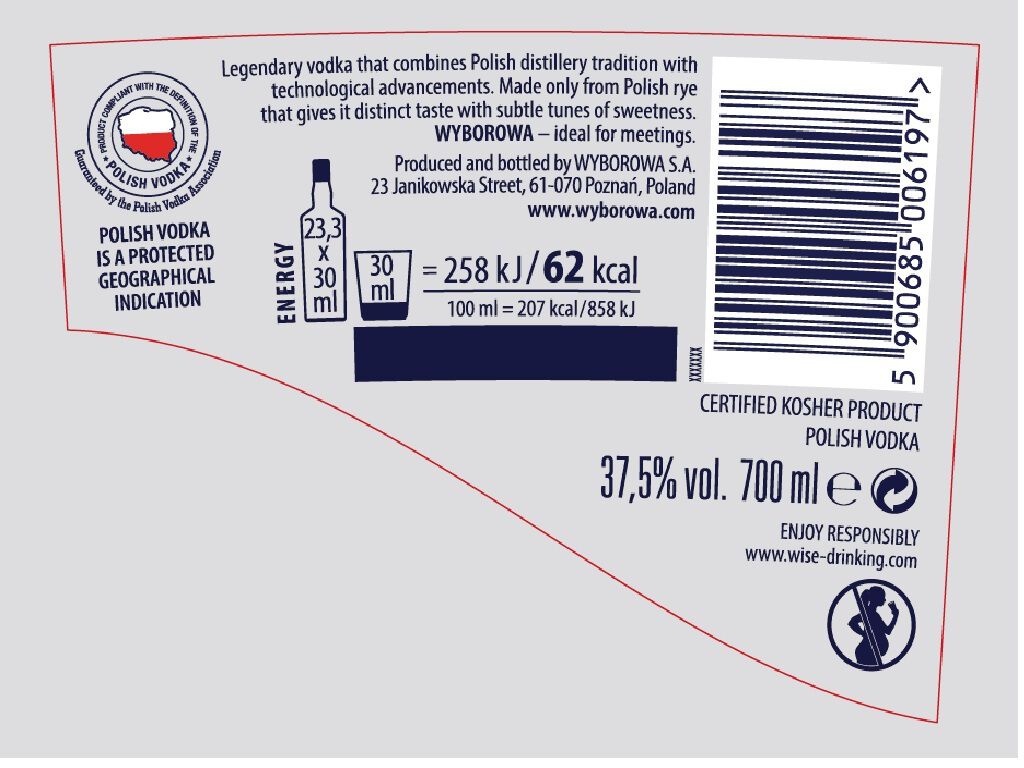 VODKA WYBOROWA 0.70L image number 1