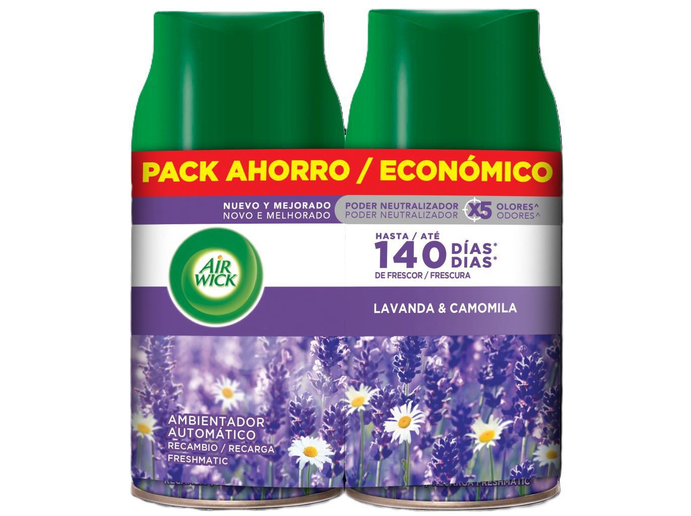 AMBIENTADOR PORT&Aacute;TIL AIRWICK FRESHMATIC LAVANDA REC 2UN image number 0
