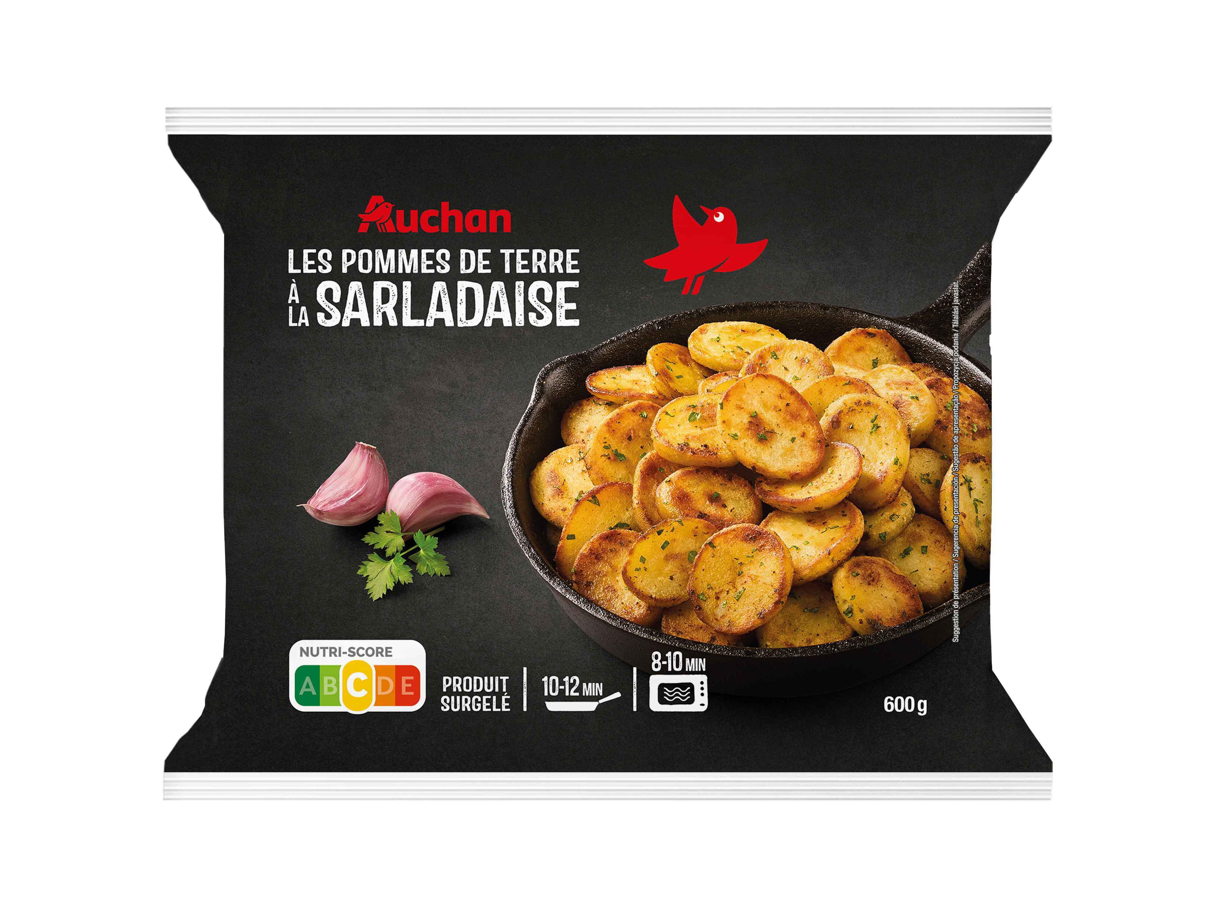 BATATAS AUCHAN SALTEADAS &Agrave;S RODELAS &Agrave; LA SARLADAISE 600G