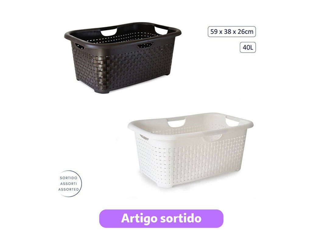 CESTO FUNDO KOZZI 40L 59X38X26CM CORES SORTIDAS