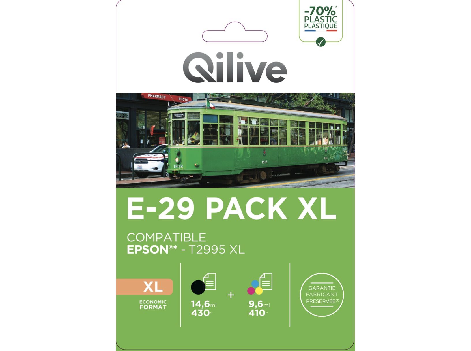 TINTEIRO COMPATIVEL QILIVE E-29 XL PK PACK COR EPSON image number 0