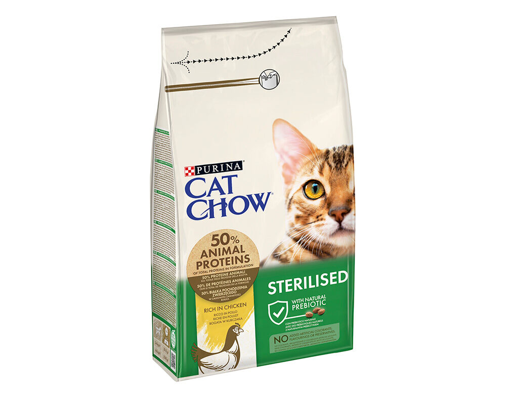 RA&Ccedil;&Atilde;O PARA GATO CAT CHOW ESTERILIZADO COM FRANGO 1.5KG