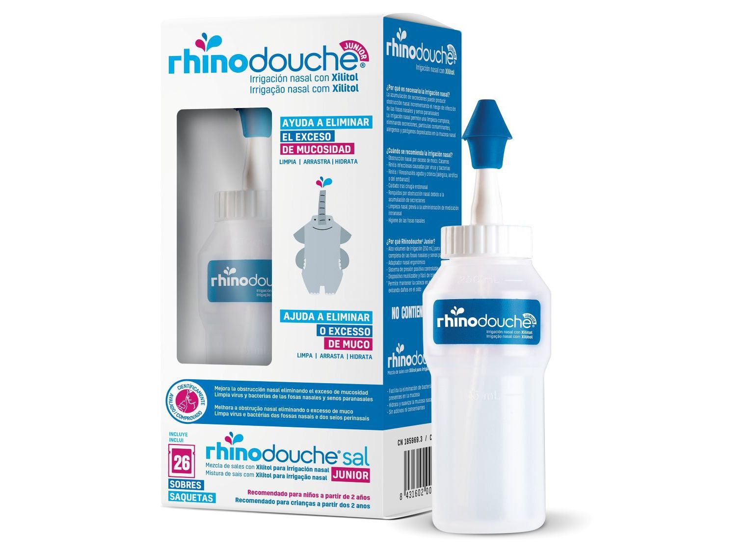 IRRIGADOR NASAL RHINODOUCHE JUNIOR C/ 26 SAQUETAS image number 0