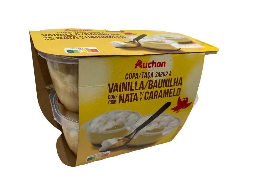CREME AUCHAN LI&Eacute;GEOIS BAUNILHA NATA CARAMELO 4X115G image number 0