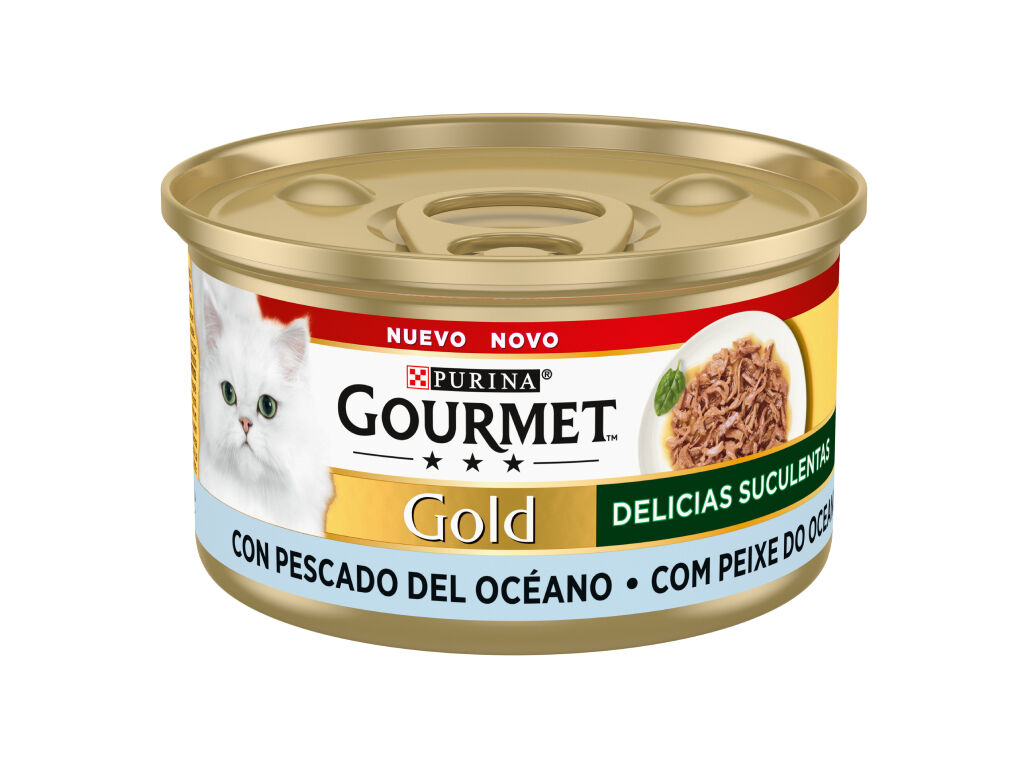 COMIDA H&Uacute;MIDA PARA GATO GOURMET GOLD DEL&Iacute;CIAS SUCULENTAS PEIXE 85G image number 1