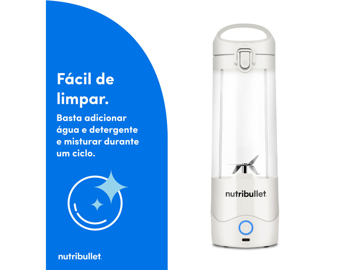 LIQUIDIFICADORA NUTRIBULLET PORTABLE NBP003W BRANCO 475ML image number 5