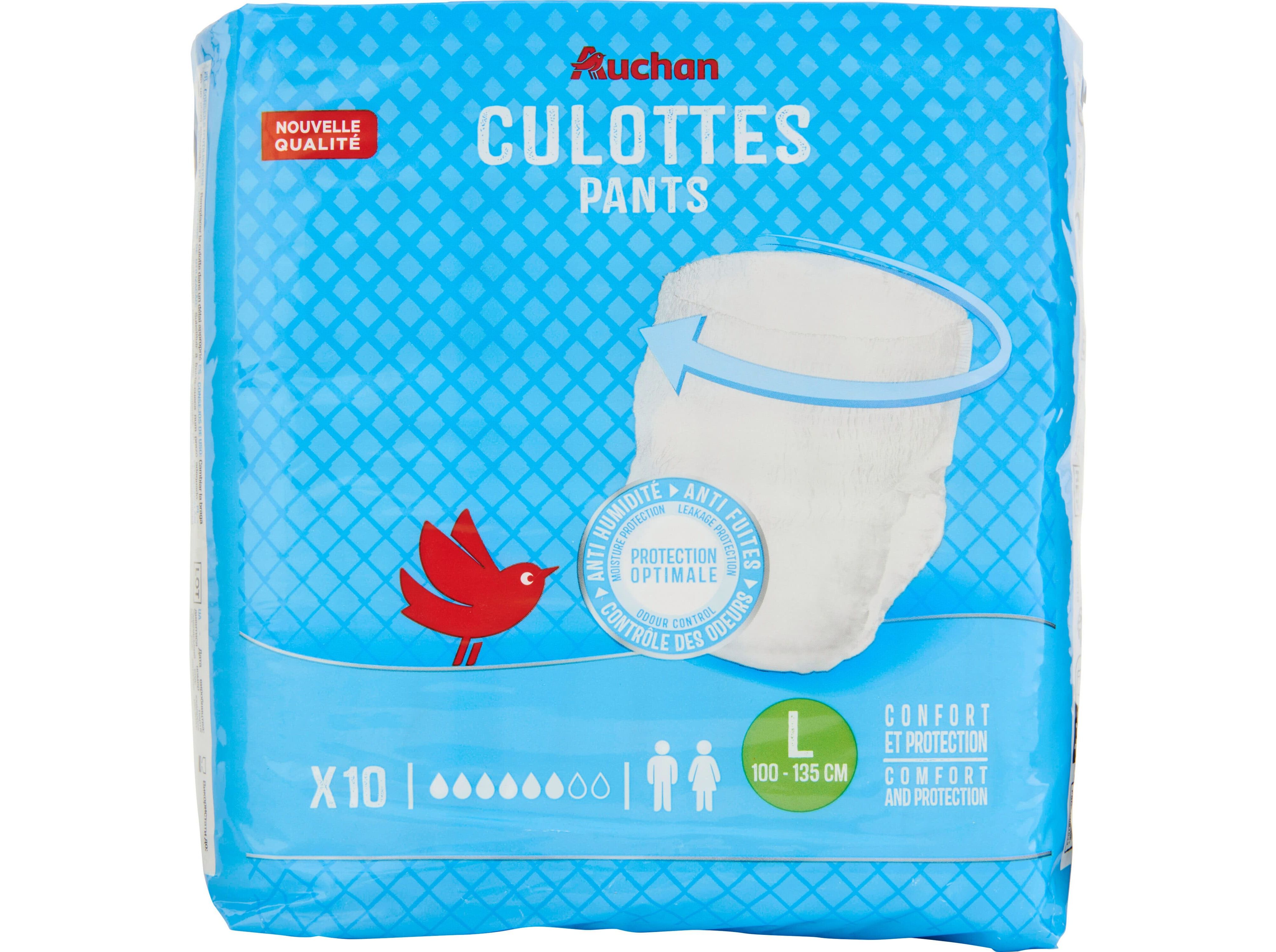 CUECAS DE INCONTIN&Ecirc;NCIA AUCHAN TAMANHO L UNISSEXO 10UN