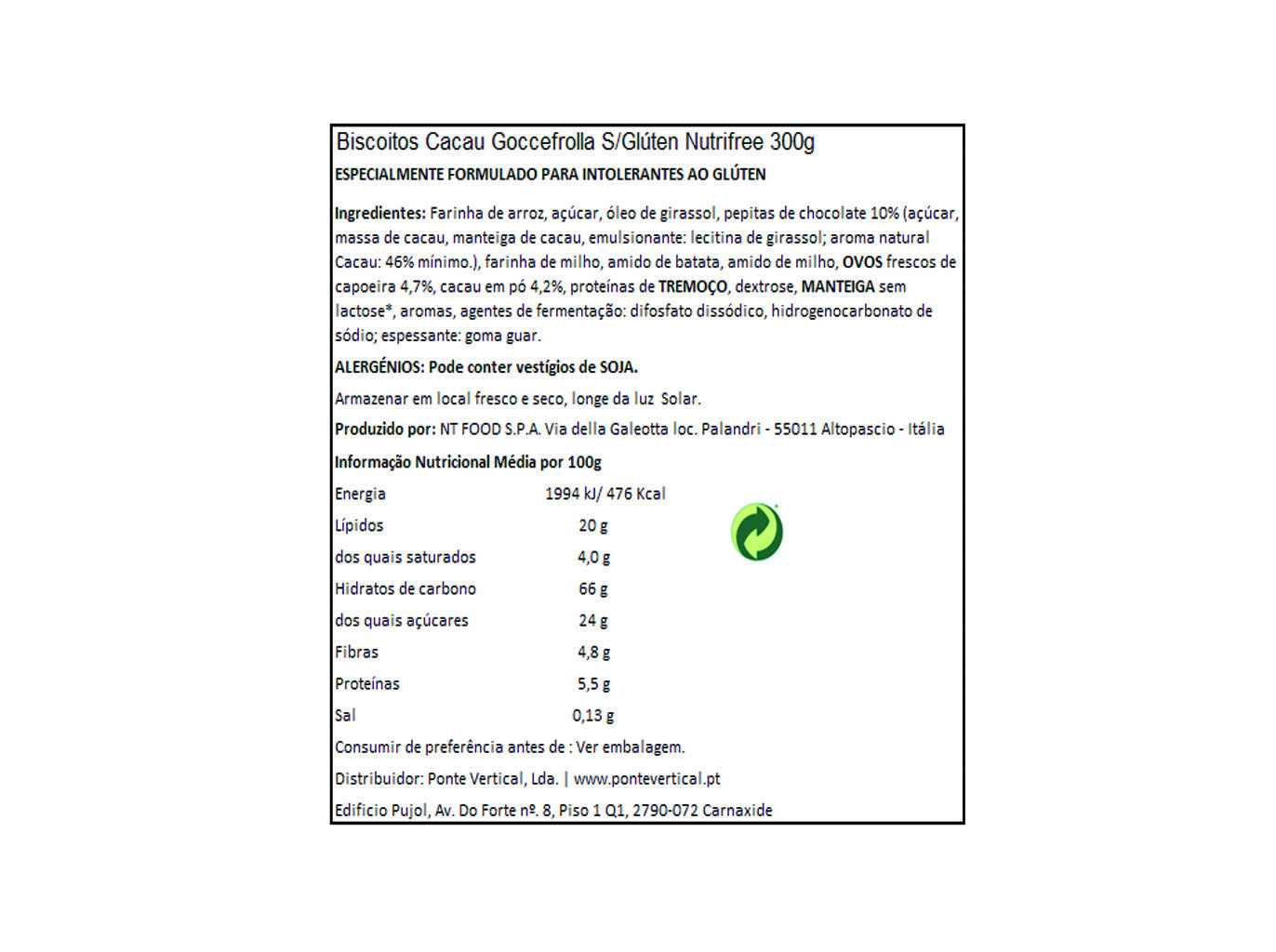 BISCOITOS SEM GL&Uacute;TEN NUTRIFREE CACAU 300G image number 1