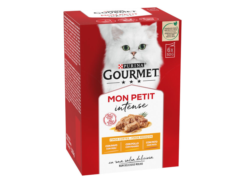 COMIDA H&Uacute;MIDA PARA GATO GOURMET MON PETIT COM AVES 6X50G image number 1