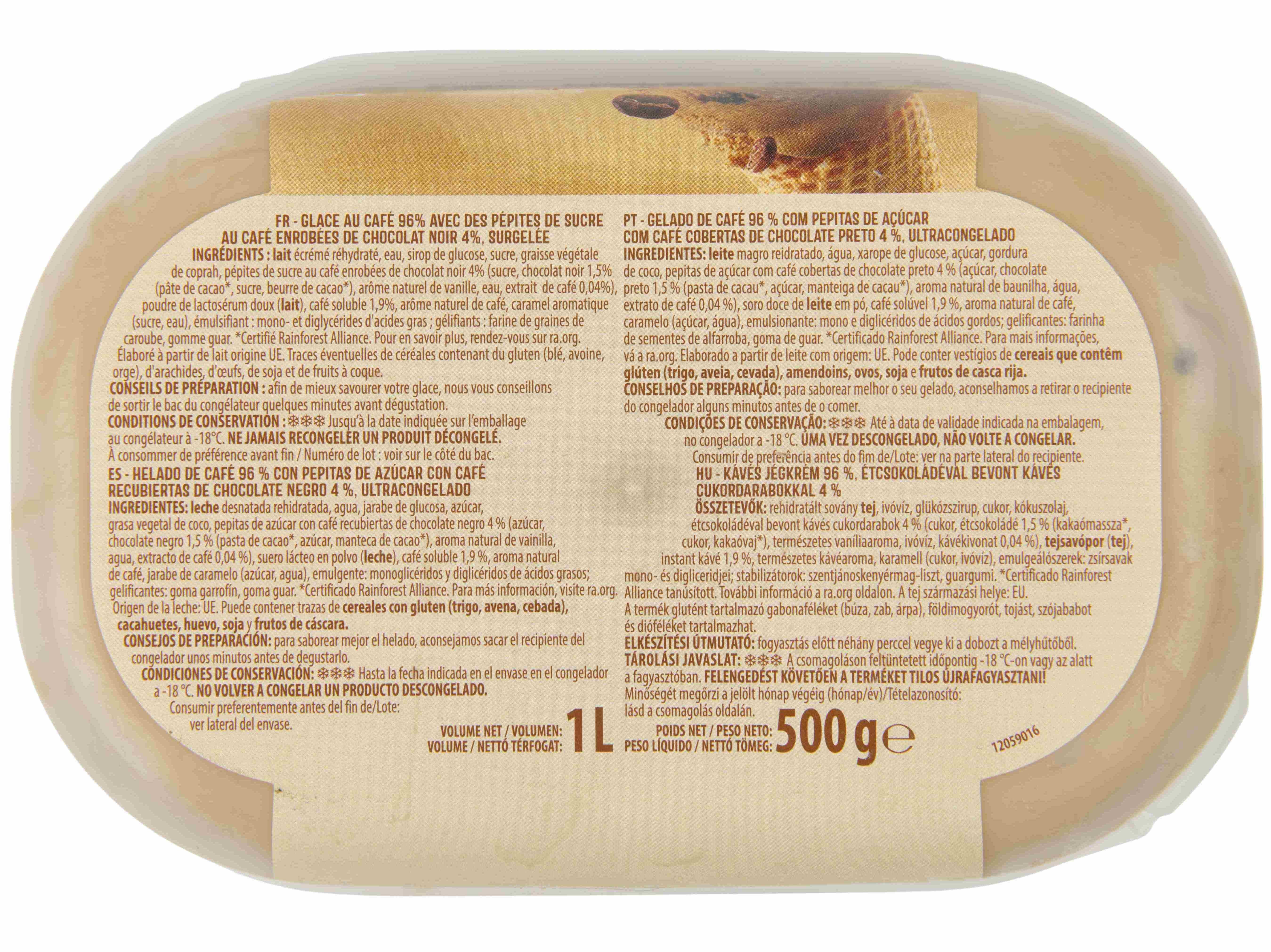 GELADO AUCHAN CAF&Eacute; COM PEPITAS CAF&Eacute; E CHOCOLATE PRETO 1L image number 2