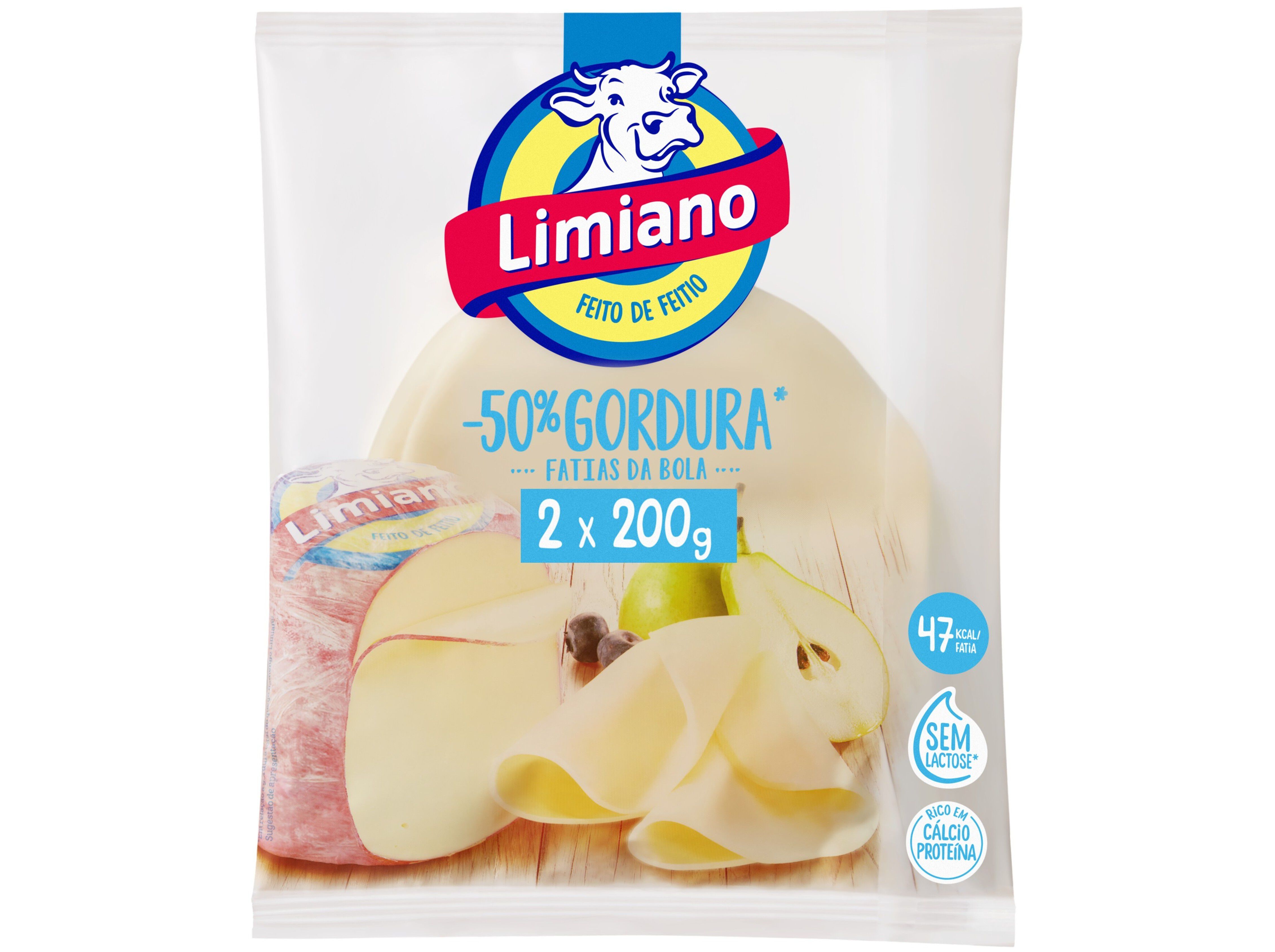 QUEIJO LIMIANO FATIAS -50% GORDURA 2X200G