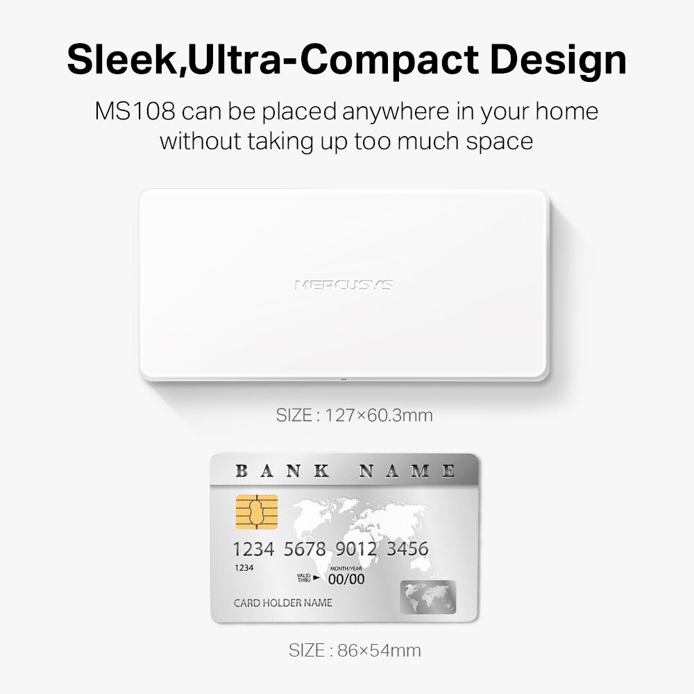 SWITCH MERCUSYS MS108 8-PORT 100MBPS image number 1