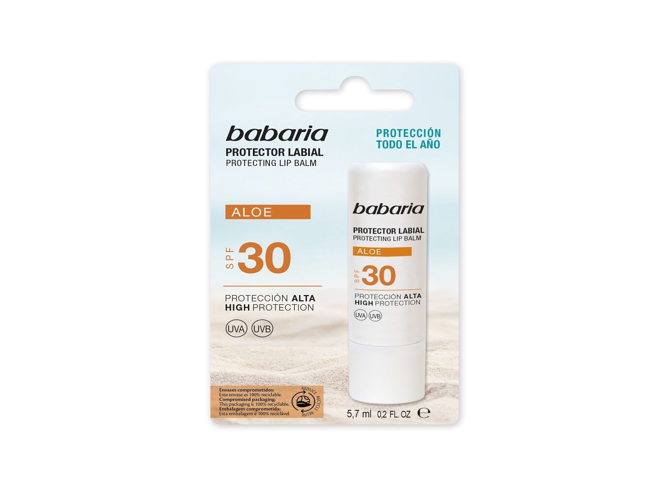 CREME BABARIA PROTECTOR L&Aacute;PIS LABIAL FPS30 5.7ML