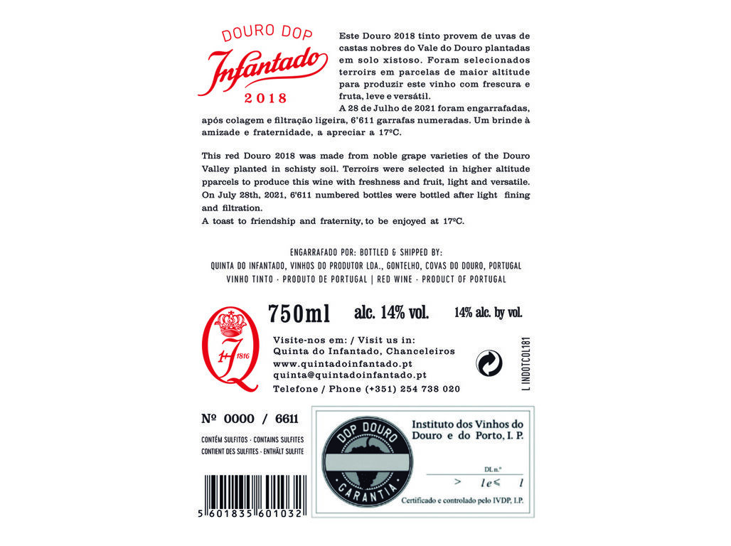 VINHO TINTO QUINTA DO INFANTADO DOURO DOC 0.75L image number 1