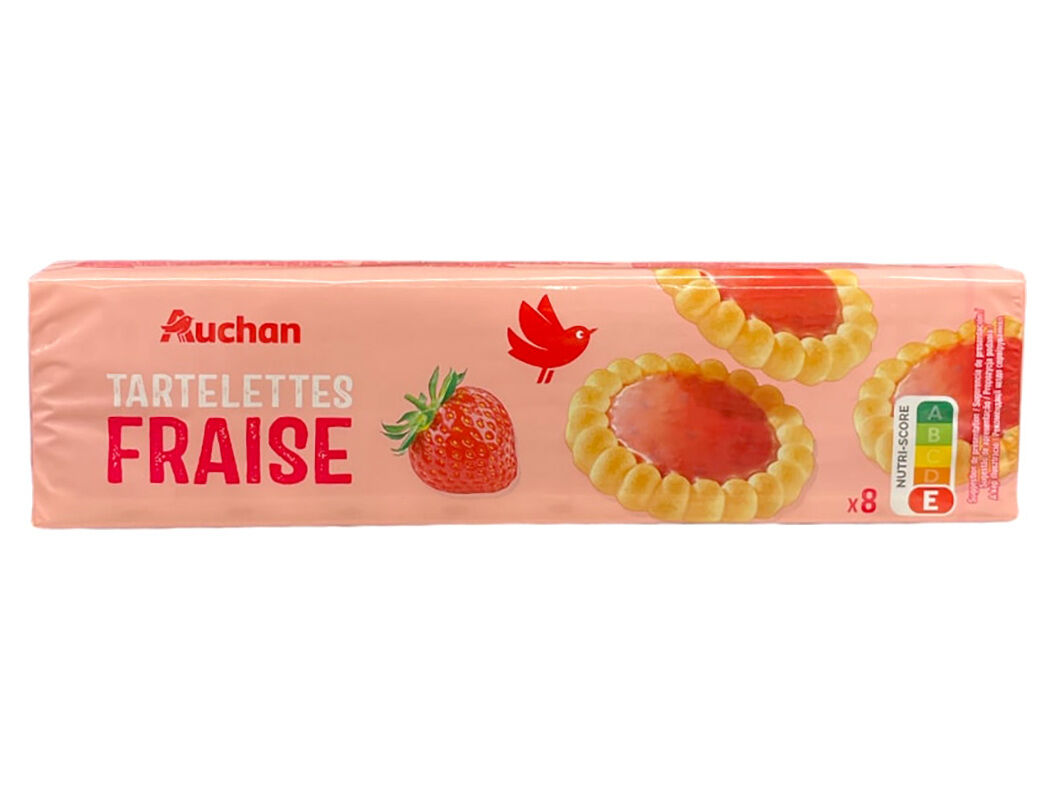 TARTELETES AUCHAN DE MORANGO 8UN 150G