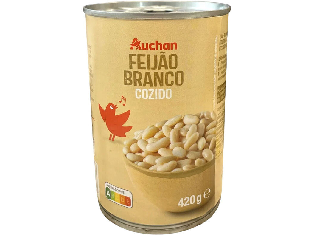 FEIJ&Atilde;O BRANCO AUCHAN COZIDO 420(260)G image number 0