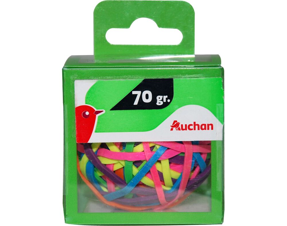 EL&Aacute;STICOS AUCHAN 70G CORES SORTIDAS