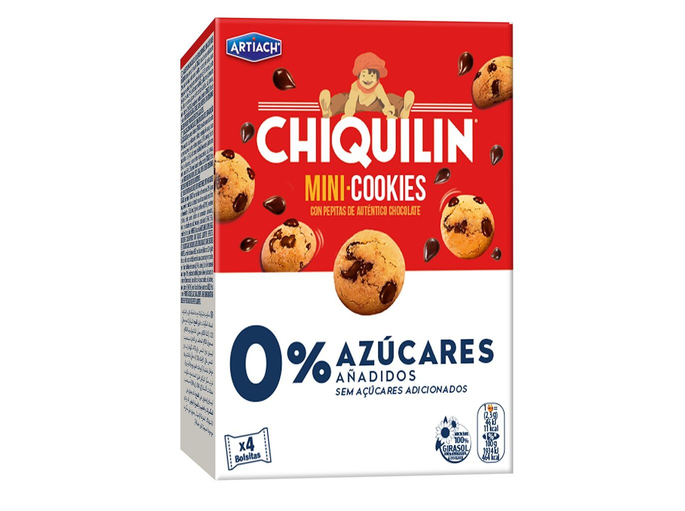 BOLACHA ARTIACH MINICOOKIES 0% A&Atilde;&Atilde;CAR 120 G