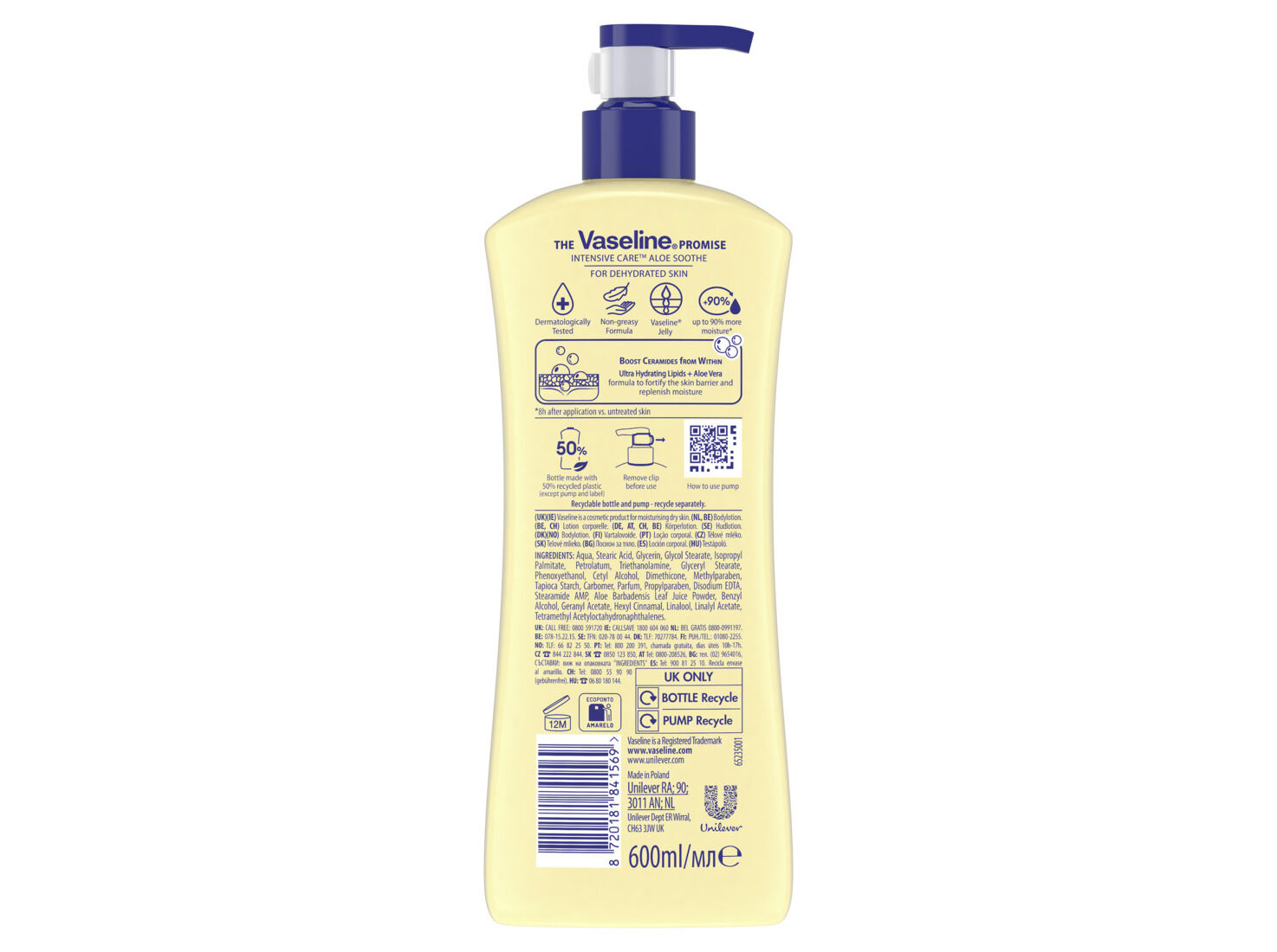 LO&Ccedil;&Atilde;O VASELINE ESSENCIAL HEALING 600ML image number 1