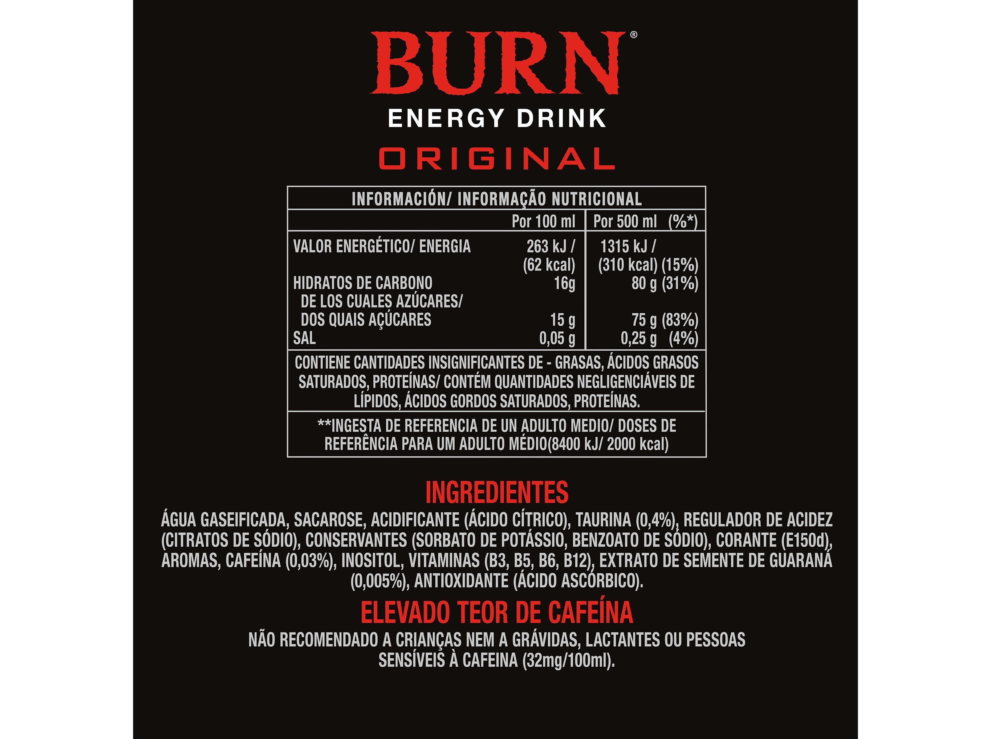 BEBIDA BURN ENERG&Eacute;TICA LATA 0.50L image number 1