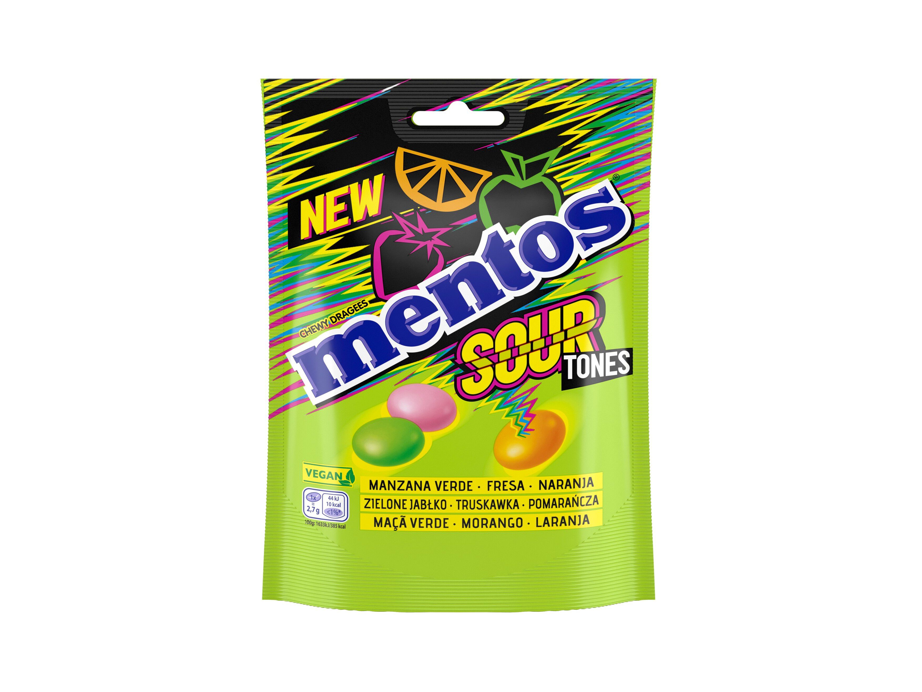 DROPS DE FRUTA MENTOS SOUR 140G image number 0