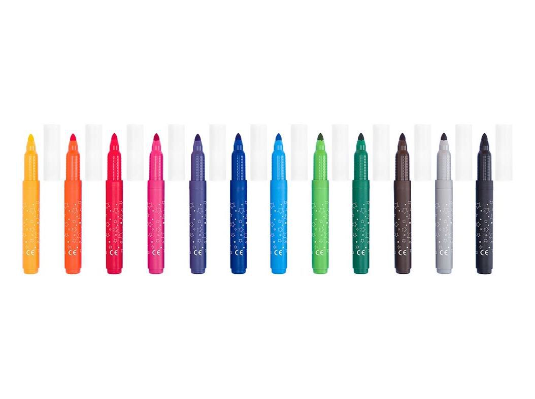 CAIXA COM 12 MARCADORES DE COLORIR MAXI AUCHAN image number 1