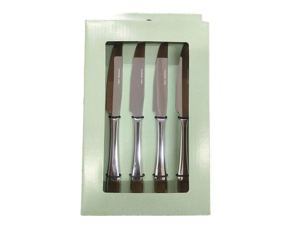 CONJUNTO DE 4 FACAS PARA CARNE ACTUEL A&Ccedil;O INOX